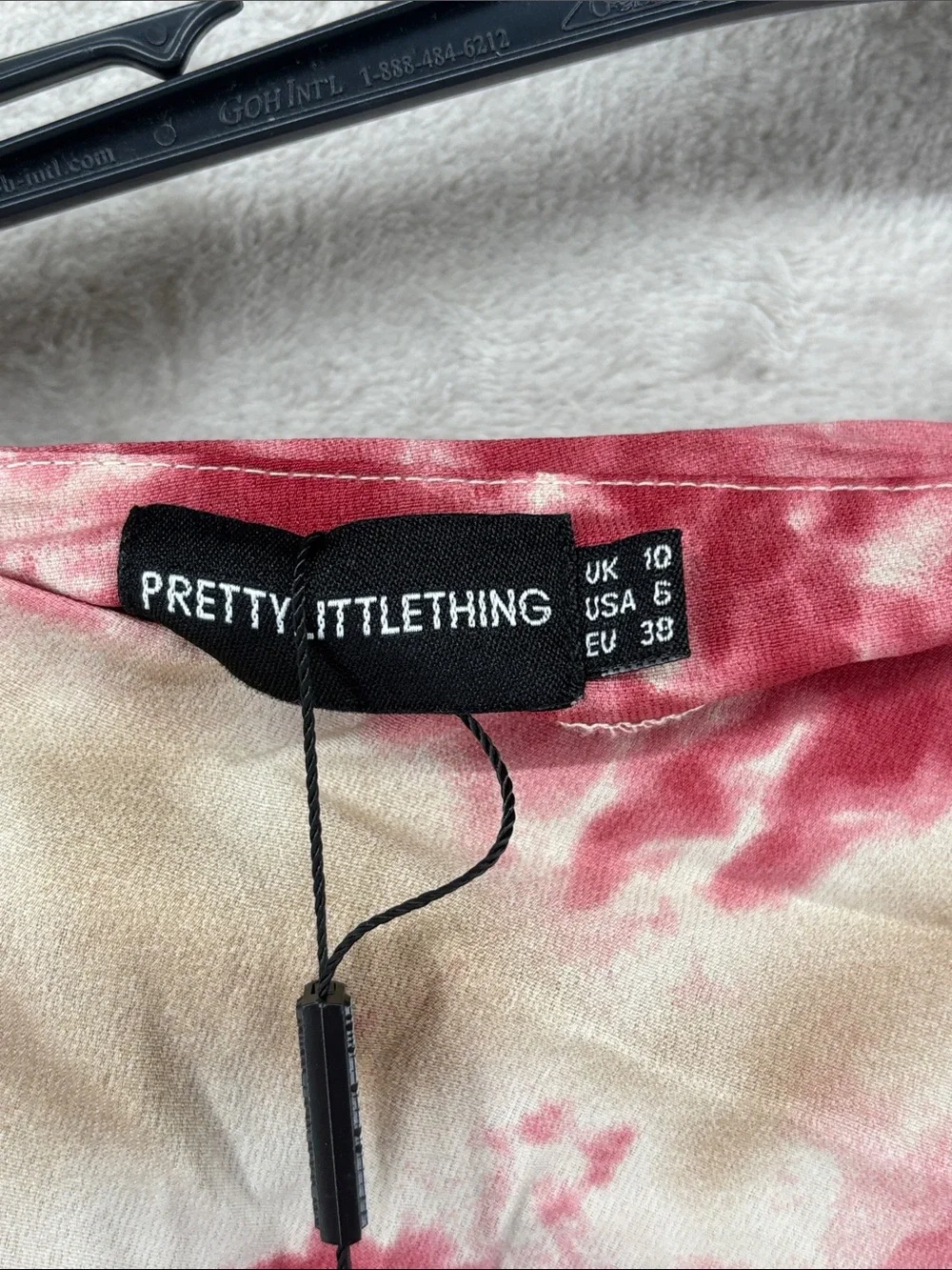 PrettyLittleThing Fuchsia Tie Dye Ruched Side Midi Skirt Size 6--NWT
